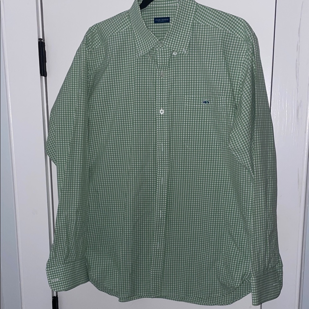 Fish Hippie Green Checkered Men's Shirt